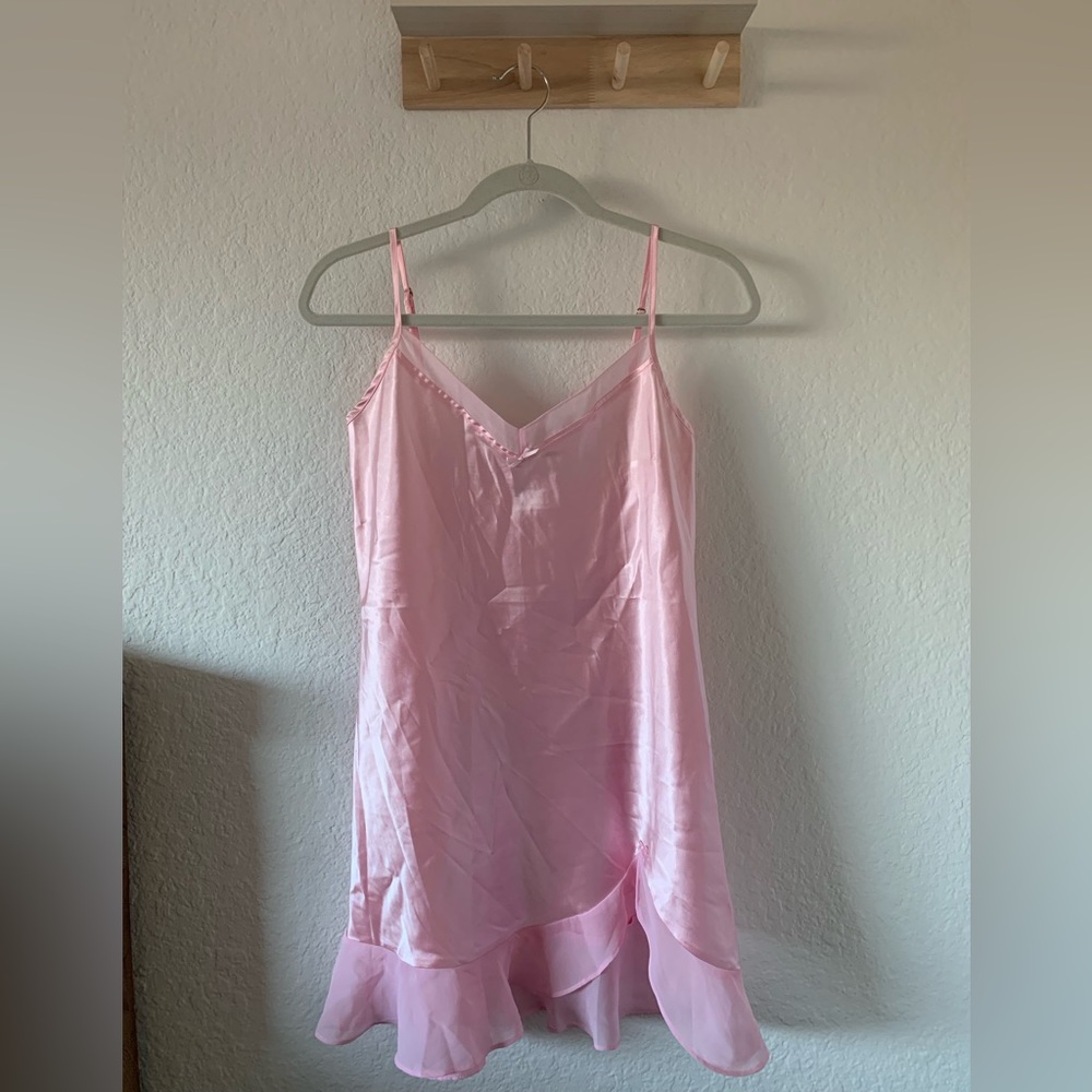Pink satin dress